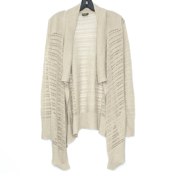 Eddie Bauer Sweaters - Eddie Bauer Cardigan Sweater LINEN Open Large H1